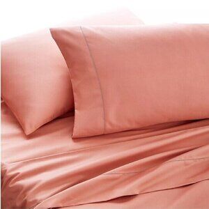 new BAKED CLAY color Charter Club Damask Solid 550TC 100% Cotton QUEEN Sheet Set